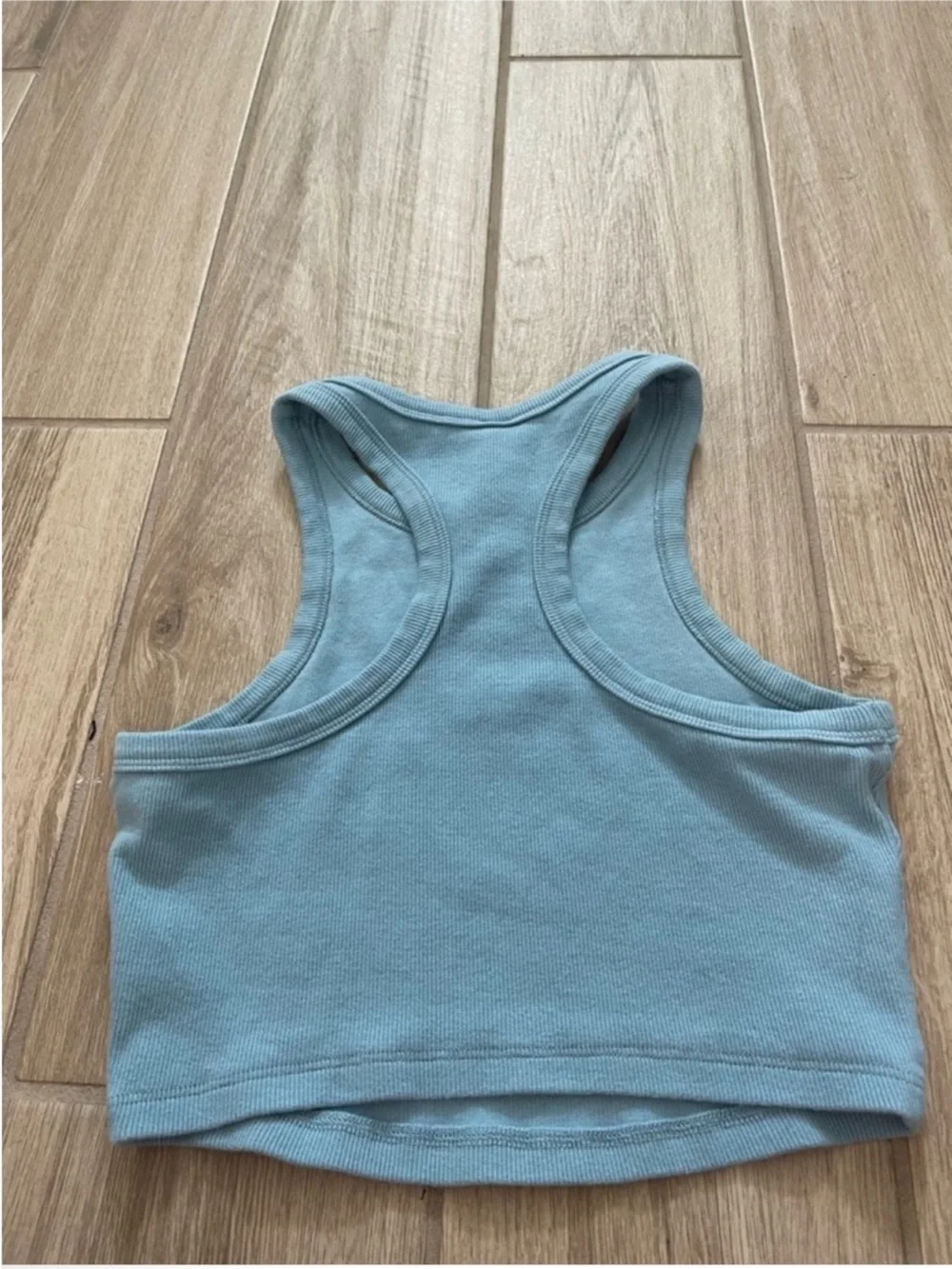Alo Yoga Aspire Cropped Ribbed Tank Top Celestial Blue Sz S (4-6) W2675RG